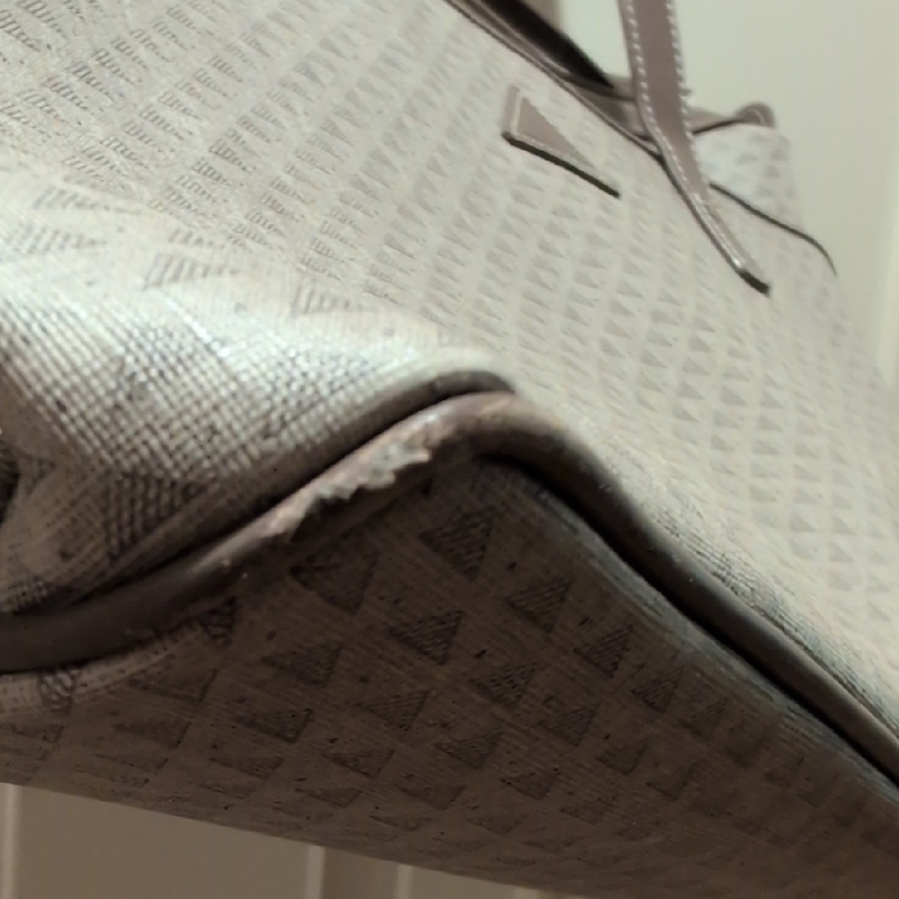 Vintage 1984 Liz Claiborne Gray Patterned Tote Bag - Picture 5 of 9